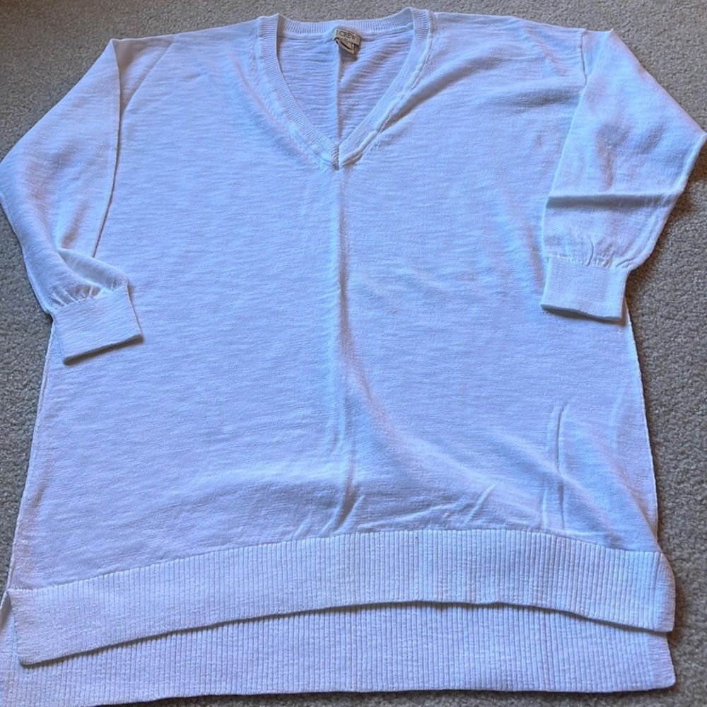 Jcrew white v-neck sweater
